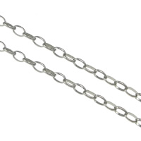 Stainless Steel Oval Chain, original color, 4x3x1mm, 100m/Lot, Sold By Lot