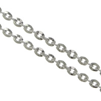 Rustfrit stål Oval Chain, Stainless Steel, oval kæde, oprindelige farve, 6x4.50x1.50mm, 100m/Lot, Solgt af Lot