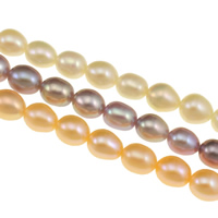 Perlas Arroz Freshwater, Perlas cultivadas de agua dulce, natural, más colores para la opción, Grado AAA, 6-7mm, agujero:aproximado 0.8mm, Vendido para aproximado 15 Inch Sarta