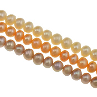 Cultured Button Freshwater Pearl Beads, natural, more colors for choice, Grade AA, 5-6mm, Hole:Approx 0.8mm, Sold Per Approx 15 Inch Strand