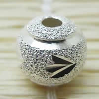 Brass Jewelry Beads, Round, real silver plated, different size for choice & stardust, lead & cadmium free, 20PCs/Bag, Sold By Bag