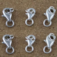 Brass Lobster Clasp, real silver plated, different size for choice, lead & cadmium free, 30PCs/Bag, Sold By Bag