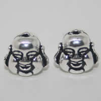 Buddha Beads, Brass, antique silver color plated, lead & cadmium free, 9x10mm, Hole:Approx 2-3mm, 10PCs/Bag, Sold By Bag