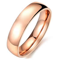 Stainless Steel Finger Ring Donut rose gold color plated 5mm Sold By Bag