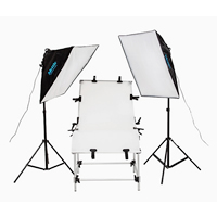 Hliník Mini Photo Studio Set, měkké světlo box & držák lampy & focení tabulka & lehký stojan, s Lylon & Akryl, vypalovací lak, nikl, olovo a kadmium zdarma, 600x1200mm,2000mm, 3PC/nastavit, Prodáno By nastavit