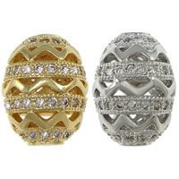 Cubic Zirconia Micro Pave Brass Beads Oval plated micro pave cubic zirconia & hollow nickel lead & cadmium free Approx Sold By Lot