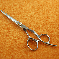 9C Stainless Steel Flat Scissors, plated, with rhinestone, 170mm, Sold By PC