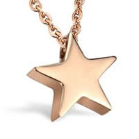 Stainless Steel Pendants, Star, rose gold color plated, 9mm, Hole:Approx 1-3mm, 5PCs/Bag, Sold By Bag