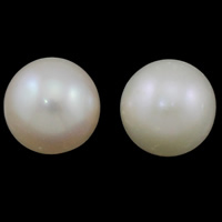 Cultured No Hole Freshwater Pearl Beads Round natural white Grade AAA 11-12mm Sold By PC