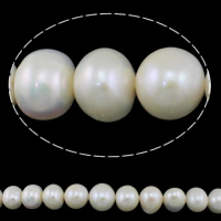 Perles nacres pommes de terre de culture d'eau douce, perle d'eau douce cultivée, pomme de terre, naturel, blanc, Niveau AA, 12-15mm, Trou:Environ 0.8mm, Vendu par Environ 15 pouce brin