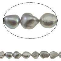 Barock odlad sötvattenspärla pärlor, Freshwater Pearl, grå, Grade AA, 11-12mm, Hål:Ca 0.8mm, Såld Per Ca 15.7 inch Strand