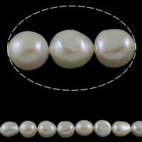 Perles nacres baroques de culture d'eau douce , perle d'eau douce cultivée, naturel, blanc, grade AAA, 11-12mm, Trou:Environ 0.8mm, Vendu par Environ 15.7 pouce brin