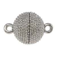 Brass Magnetic Clasp Round platinum color plated single-strand nickel lead & cadmium free Approx 2mm Sold By Lot