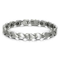 316L Stainless Steel Bracelet with Magnetic Hematite hygienical original color 8mm Length Approx 8 Inch Sold By Bag
