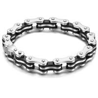 Bijoux bracelet en acier inoxydable, acier inoxydable 316L, avec silicone, 10mm, Longueur Environ 8.5 pouce, 3Strandstoron/sac, Vendu par sac