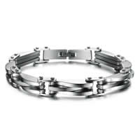 Stainless Steel Jewelry Bracelet original color 10.6mm Length Approx 8.5 Inch Sold By Bag