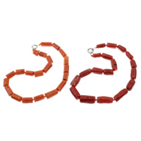 Coral Necklace Natural Coral brass spring ring clasp Tube - Sold Per Approx 21 Inch Strand