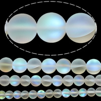 Perles en verre de mode, Rond, Placage, multiple tailles pour le choix & givré, Trou:Environ 1mm, Vendu par lot