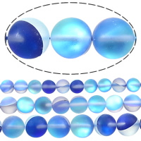 Glass Beads, Round, plated, more sizes for choice & frosted, Hole:Approx 1mm, Sold By Lot