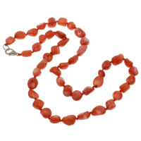 Coral Necklace Natural Coral brass lobster clasp Nuggets red - Sold Per Approx 18.5 Inch Strand