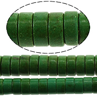 Grânulos de turquesas, Turquesa sintética, Rondelle, Mais tamanhos a sua ecolha, verde, Buraco:Aprox 1mm, comprimento Aprox 16 inchaltura, vendido por Lot