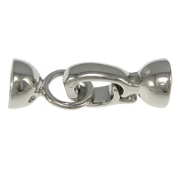 Brass Fold Over Clasp platinum plated with end cap nickel lead & cadmium free 25mm  Approx 6mm Sold By Lot