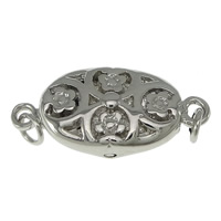 Brass Box Clasp Flat Oval real silver plated single-strand nickel lead & cadmium free Approx 1.5mm Sold By Lot