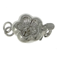 Brass Box Clasp Flower real silver plated single-strand nickel lead & cadmium free Approx 2mm Sold By Lot
