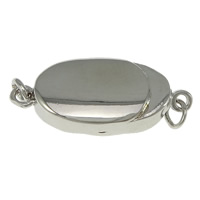 Brass Box Clasp Flat Oval platinum plated single-strand nickel lead & cadmium free Approx 2mm Sold By Lot