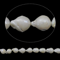 Perle perline Keishi coltivate d'acqua dolce, perle nucleate colvitate in acquadolce, naturale, bianco, grado A, 11-12mm, Foro:Appross. 0.8mm, Venduto per Appross. 15.7 pollice filo