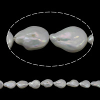 Keshi Cultured Freshwater Pearl Beads, Teardrop, natural, white, Grade A, 11-12mm, Hole:Approx 0.8mm, Sold Per Approx 15.3 Inch Strand