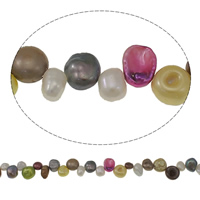 Keshi Cultured Freshwater Pearl Beads top drilled mixed colors Grade AA 6-7mm Approx 0.8mm Sold Per Approx 15.3 Inch Strand