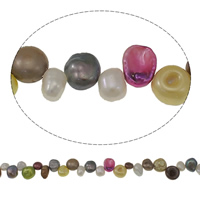 Keishi odlad sötvattenspärla pärlor, Freshwater Pearl, topp borrat, blandade färger, Grade AA, 6-7mm, Hål:Ca 0.8mm, Såld Per Ca 15.3 inch Strand