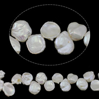 Pérolas Keishi cultivadas em água doce, Pérolas de água doce, naturais, Top perfurado, branco, Grade AAA, 13-15mm, Buraco:Aprox 0.8mm, vendido para Aprox 15.3 inchaltura Strand