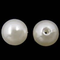Plastic Beads, ABS Plastic, Round, white, 8mm, Hole:Approx 2mm, Approx 2000PCs/Bag, Sold By Bag
