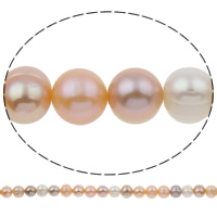 Cultured Potato Freshwater Pearl Beads, with troll, mixed colors, 8-9mm, Hole:Approx 0.8mm, Sold Per Approx 15.7 Inch Strand