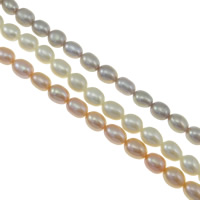 Perlas Arroz Freshwater, Perlas cultivadas de agua dulce, natural, más colores para la opción, Grado AAA, 5-6mm, agujero:aproximado 0.8mm, Vendido para aproximado 15 Inch Sarta