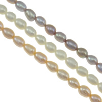 Perlas Arroz Freshwater, Perlas cultivadas de agua dulce, natural, más colores para la opción, Grado AA, 5-5.2mm, agujero:aproximado 0.8mm, Vendido para aproximado 15 Inch Sarta