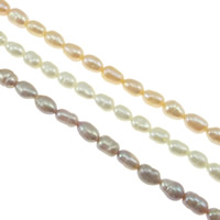 Perlas Arroz Freshwater, Perlas cultivadas de agua dulce, natural, más colores para la opción, Grado AA, 3.8-4mm, agujero:aproximado 0.8mm, Vendido para aproximado 15 Inch Sarta