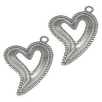 Stainless Steel Heart Pendants, original color, 15x23x2.50mm, Hole:Approx 1mm, 1000PCs/Lot, Sold By Lot