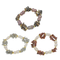 Freshwater Cultured Pearl Bracelet Freshwater Pearl with Brass natural 8-13mm 3-10mm Sold Per Approx 7.5 Inch Strand