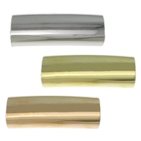 Brass Curved Tube Beads, Rectangle, plated, more colors for choice, nickel, lead & cadmium free, 25x9x5mm, Hole:Approx 8x5mm, 500PCs/Lot, Sold By Lot