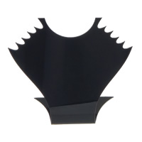 Organisk glas halskæde display, sort, 165x156x57mm, 5pc'er/Lot, Solgt af Lot