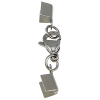 Stainless Steel Lobster Claw Cord Clasp, with cord tip, original color, 30mm,7x11mm,4.5mm, Hole:Approx 5mm, Inner Diameter:Approx 3.8mm, 200PCs/Lot, Sold By Lot
