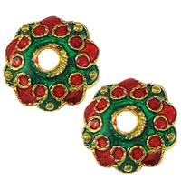 Zinc Alloy Bead Cap gold color plated enamel nickel lead & cadmium free Approx 3mm Sold By Lot
