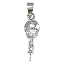 Zinc Alloy Peg Bail platinum color plated with rhinestone nickel lead & cadmium free 20mm 0.5mm Approx Sold By Lot