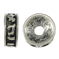 Tibetan Style Jewelry Beads, Rondelle, platinum color plated, blacken, nickel, lead & cadmium free, 2x6mm, Hole:Approx 1.5mm, 400PCs/Lot, Sold By Lot