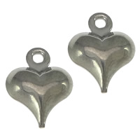 Stainless Steel Extender Chain Drop, Heart, original color, 8x10x3mm, Hole:Approx 1mm, 300PCs/Lot, Sold By Lot