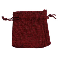 Toile de lin sac de cordon, avec corde en nylon, rectangle, rouge, 77x97x1mm, 200/