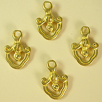 Μενταγιόν Brass Κοσμήματα, Ορείχαλκος, Βουδιστής κοσμήματα, αρχικό χρώμα, νικέλιο, μόλυβδο και κάδμιο ελεύθεροι, 22x15x2.50mm, Τρύπα:Περίπου 2mm, 40PCs/Παρτίδα, Sold Με Παρτίδα